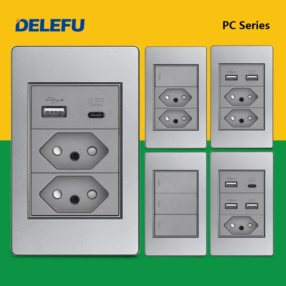 Brazil Socket USB 10A 20A